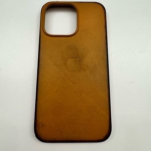 iPhone 13 Pro orange leather faded case